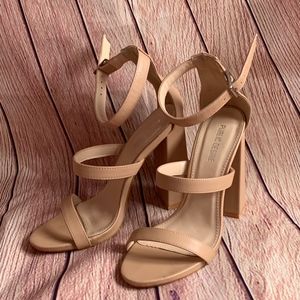 Public Desire Nude Heel Sandals with Straps Size 5